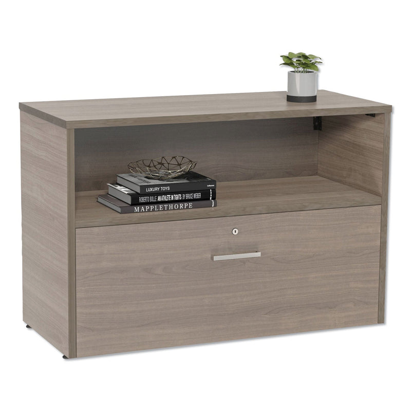 Linea Italia Urban 36" Credenza, Bottom Pedestal, 35.25w x 15.25d x 23.75h, Natural Walnut