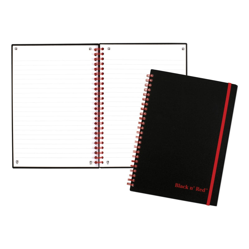 Black n' Red Flexible Cover Twinwire Notebook, SCRIBZEE Compatible, 1 Subject, Wide/Legal Rule, Black Cover, 8.25 x 5.63, 70 Sheets