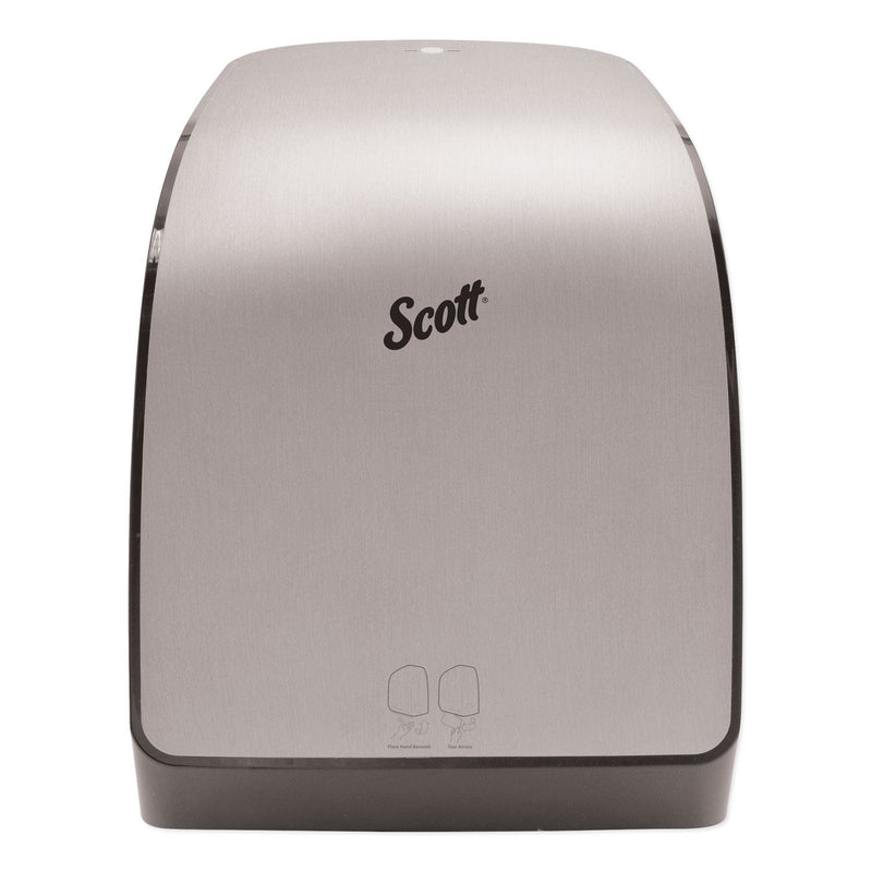 Scott Pro Electronic Hard Roll Towel Dispenser, 12.66 x 9.18 x 16.44, Brushed Silver