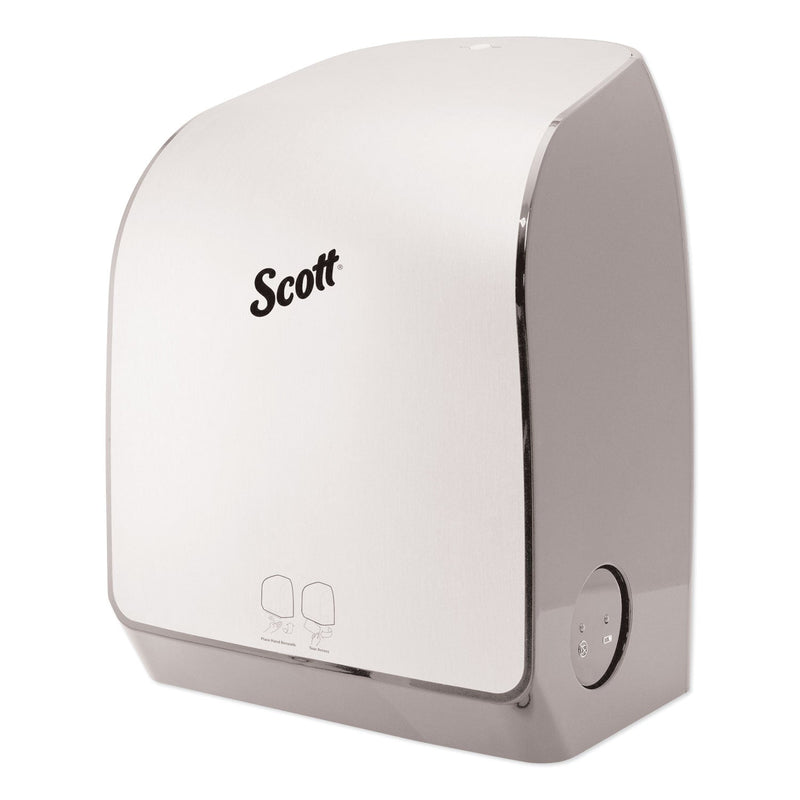 Scott Pro Electronic Hard Roll Towel Dispenser, 12.66 x 9.18 x 16.44, Brushed Silver