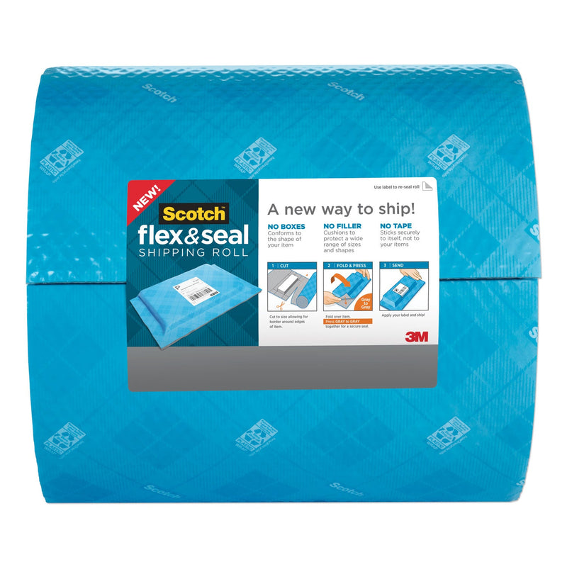 Scotch Flex and Seal Shipping Roll, 15" x 200 ft, Blue/Gray