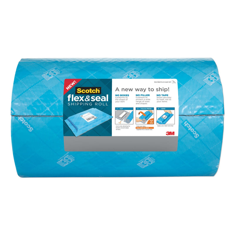 Scotch Flex and Seal Shipping Roll, 15" x 50 ft, Blue/Gray