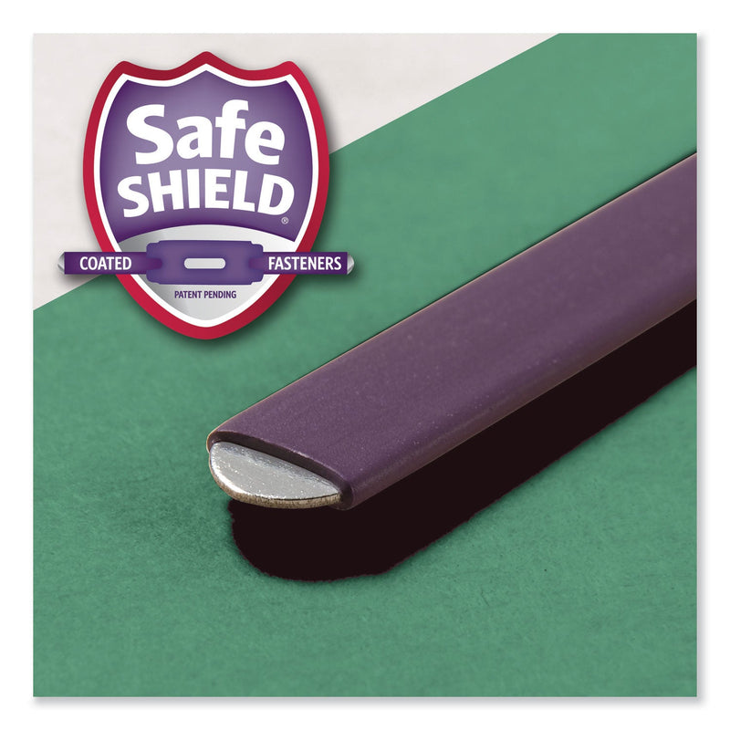 Smead Four-Section Pressboard Top Tab Classification Folders with SafeSHIELD Fasteners, 1 Divider, Letter Size, Green, 10/Box