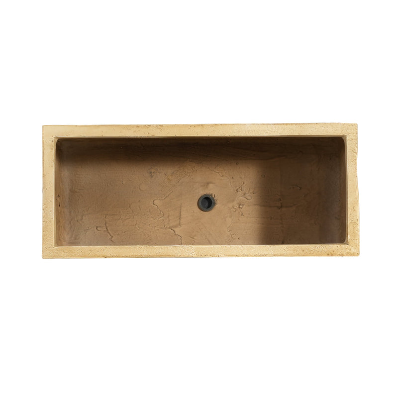 MGO Handmade Rectangle Planter Box, Travertine Beige