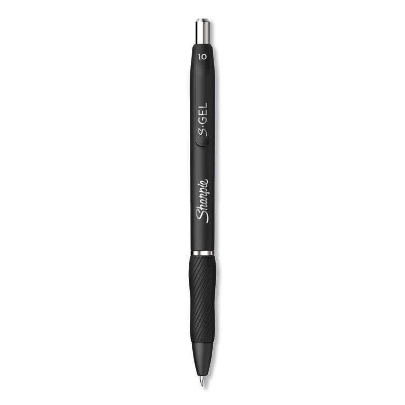 Sharpie S-Gel High-Performance Gel Pen, Retractable, Bold 1 mm, Black Ink, Black Barrel, Dozen