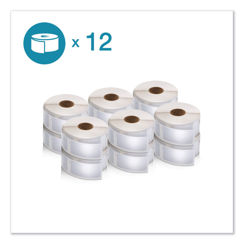 DYMO LW Multipurpose Labels, 1" x 2.13", White, 500 Labels/Roll, 12 Rolls/Pack