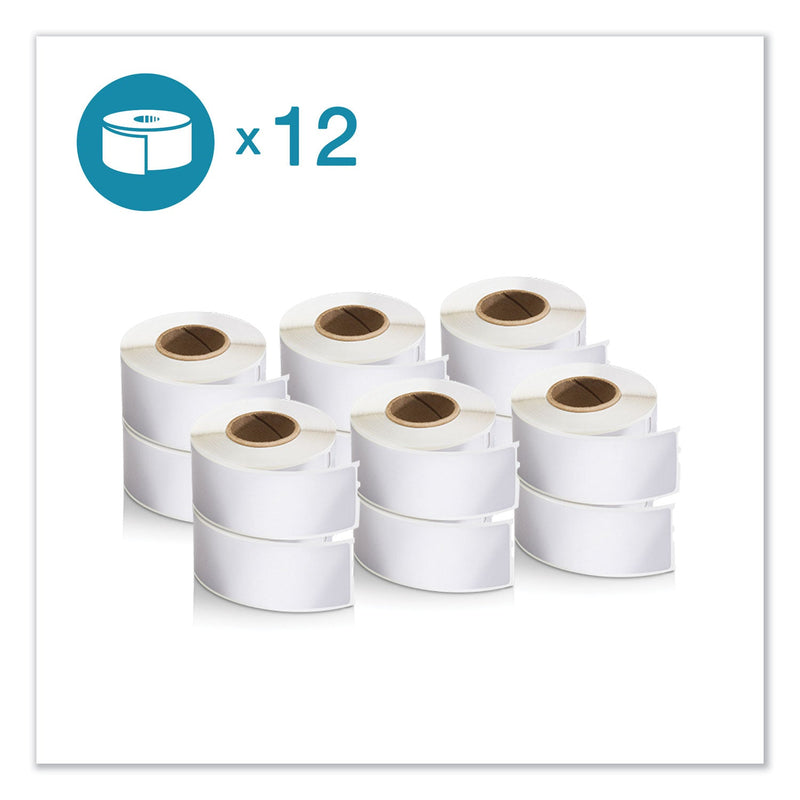 DYMO LW Address Labels, 1.13" x 3.5", White, 350 Labels/Roll, 12 Rolls/Pack