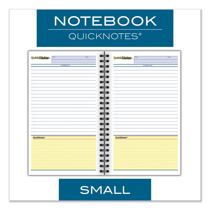 Cambridge Wirebound Guided QuickNotes Notebook, 1 Subject, List-Management Format, Dark Gray Cover, 8 x 5, 80 Sheets