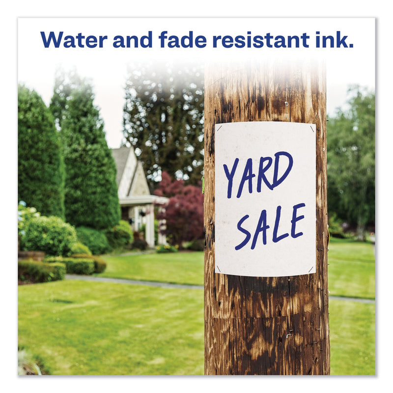 Avery MARKS A LOT Regular Desk-Style Permanent Marker, Broad Chisel Tip, Blue, Dozen (7886)