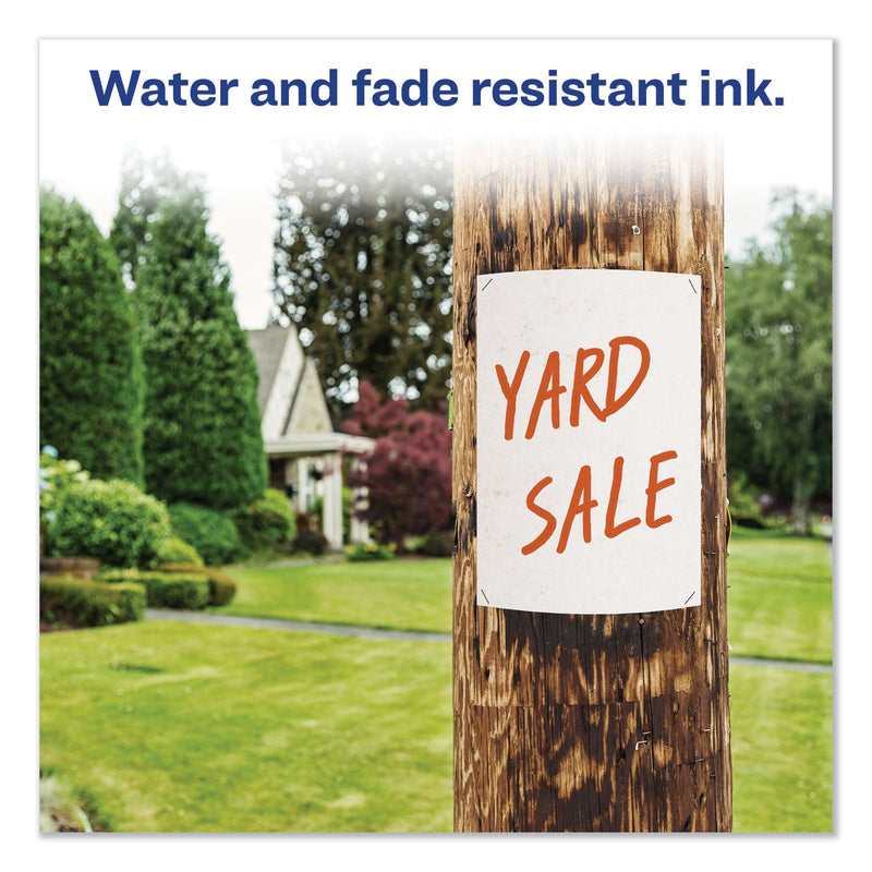 Avery MARKS A LOT Large Desk-Style Permanent Marker, Broad Chisel Tip, Orange, Dozen (8883)