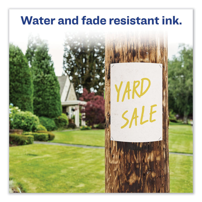 Avery MARKS A LOT Large Desk-Style Permanent Marker, Broad Chisel Tip, Yellow, Dozen (8882)