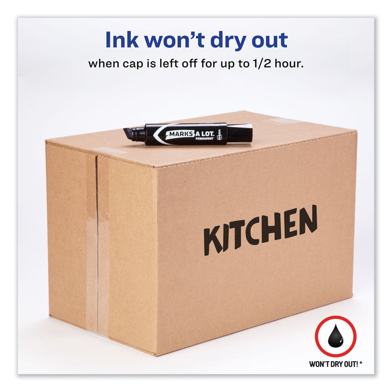 Avery MARKS A LOT Extra-Large Desk-Style Permanent Marker, Extra-Broad Chisel Tip, Black (24148)