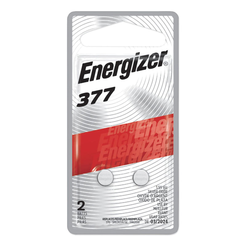 Energizer 377 Silver Oxide Button Cell Battery, 1.5 V, 2/Pack