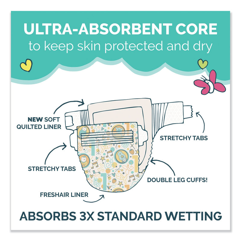 Seventh Generation Free and Clear Baby Diapers, Size 3, 16 lbs to 24 lbs, 124/Carton