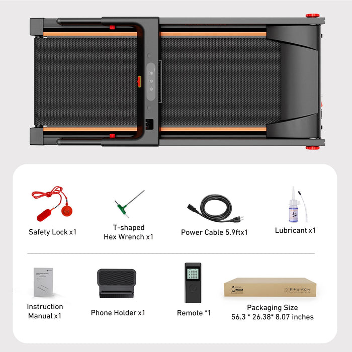 DeerRun A1 Pro Move+ 6% Incline Foldable Treadmill——Upgraded Chip & NFC Support | 350Lbs, 10mph