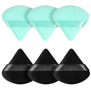 6 Pcs Powder Puff Face Soft Triangle Makeup Puff Velour Makeup Sponge Beauty Blender for Loose Powder (Black)