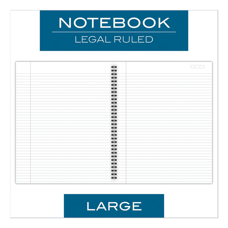 Cambridge Wirebound Business Notebook, 1 Subject, Wide/Legal Rule, Black Cover, 11 x 8.5, 80 Sheets