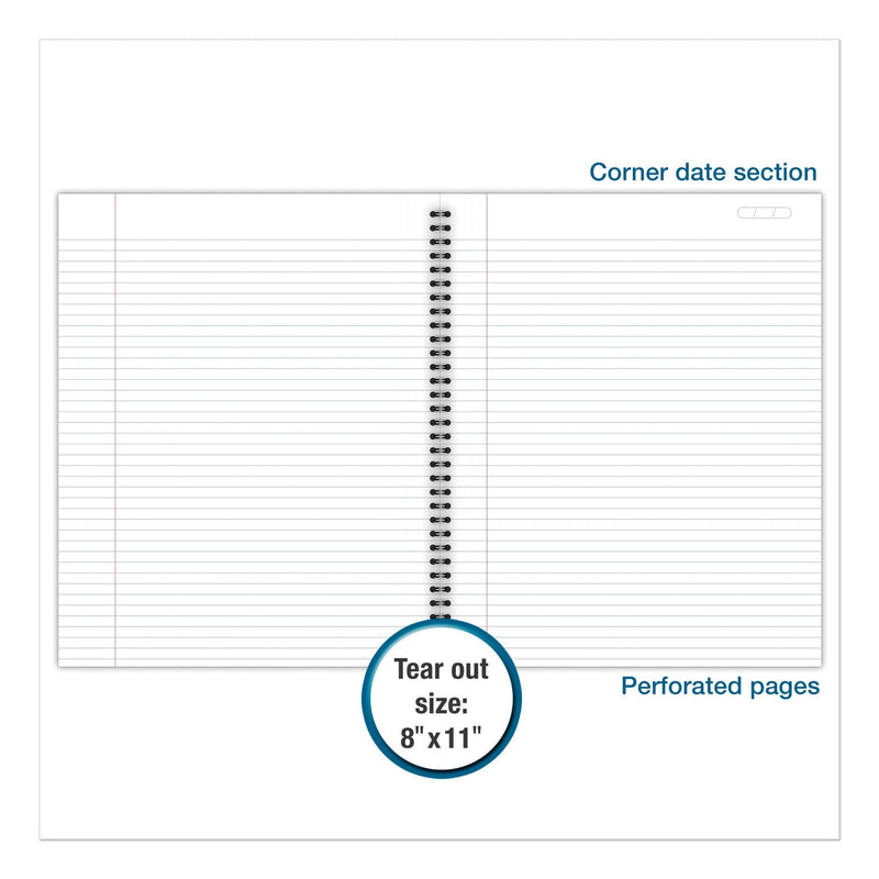 Cambridge Wirebound Business Notebook, 1 Subject, Wide/Legal Rule, Black Cover, 11 x 8.5, 80 Sheets