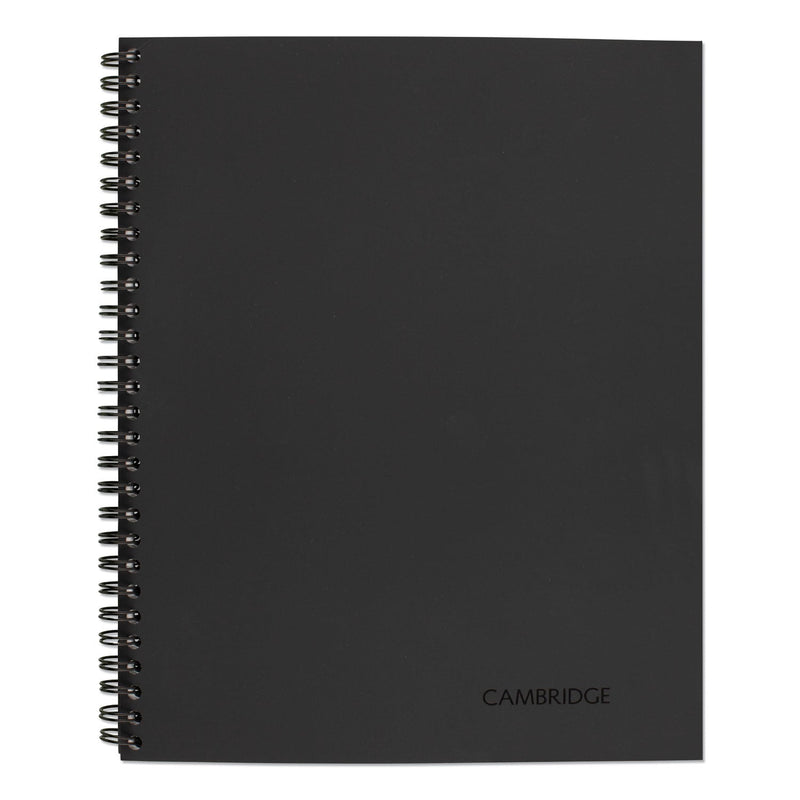 Cambridge Wirebound Business Notebook, 1 Subject, Wide/Legal Rule, Black Cover, 11 x 8.5, 80 Sheets