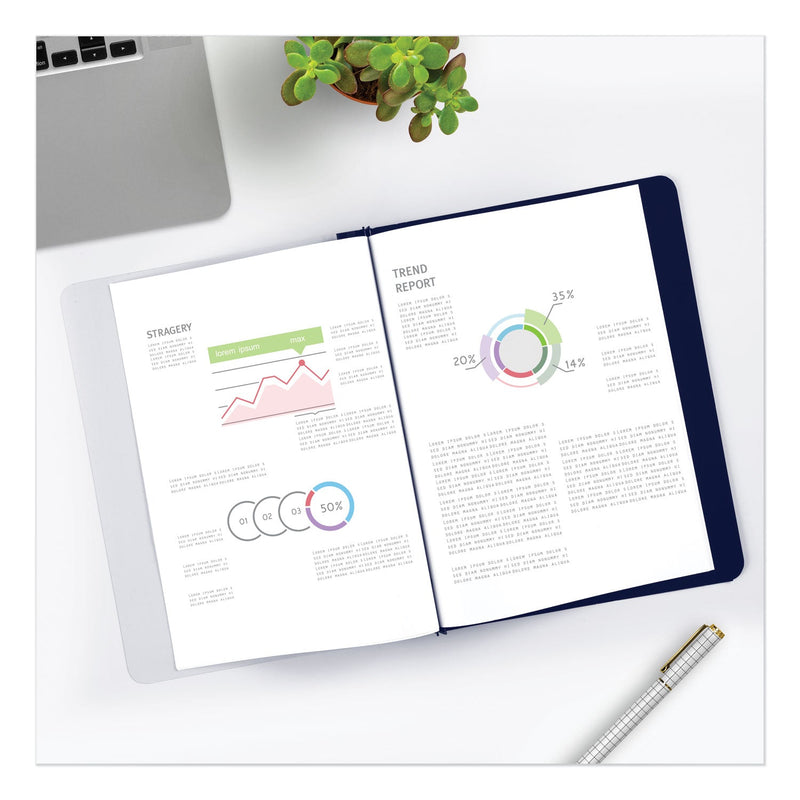 Avery Durable Clear Front Report Cover, Prong Fastener, 0.13" Capacity, 8.5 x 11, Clear/Blue, 25/Box