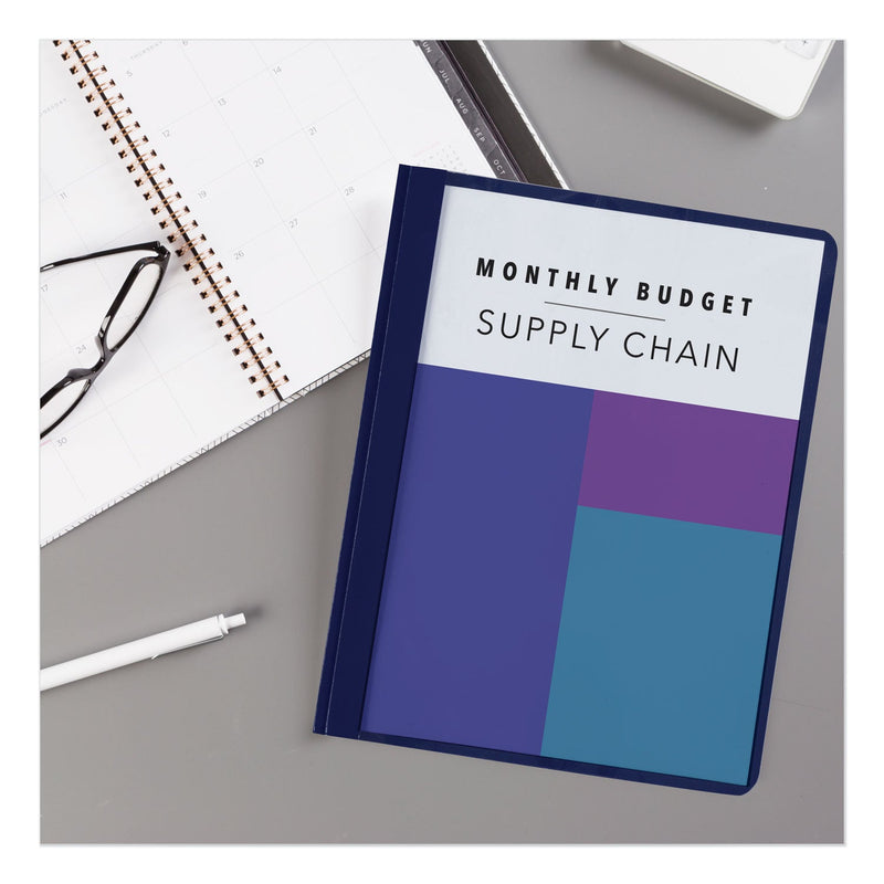 Avery Durable Clear Front Report Cover, Prong Fastener, 0.13" Capacity, 8.5 x 11, Clear/Black, 25/Box