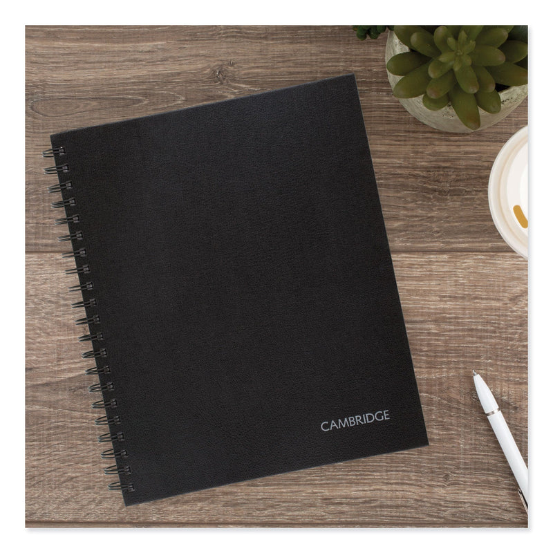Cambridge Hardbound Notebook with Pocket, 1 Subject, Wide/Legal Rule, Black Cover, 11 x 8.5, 96 Sheets