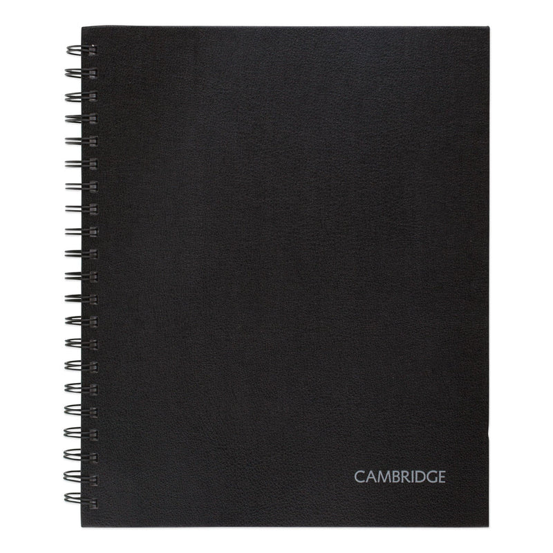 Cambridge Hardbound Notebook with Pocket, 1 Subject, Wide/Legal Rule, Black Cover, 11 x 8.5, 96 Sheets