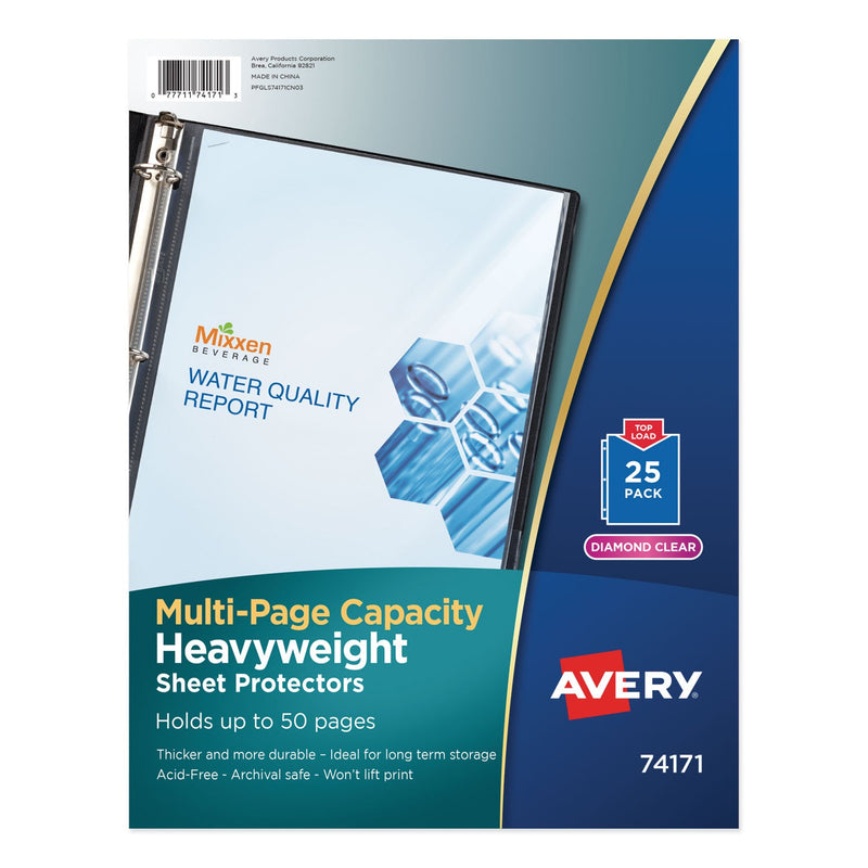 Avery Multi-Page Top-Load Sheet Protectors, Heavy Gauge, Letter, Clear, 25/Pack