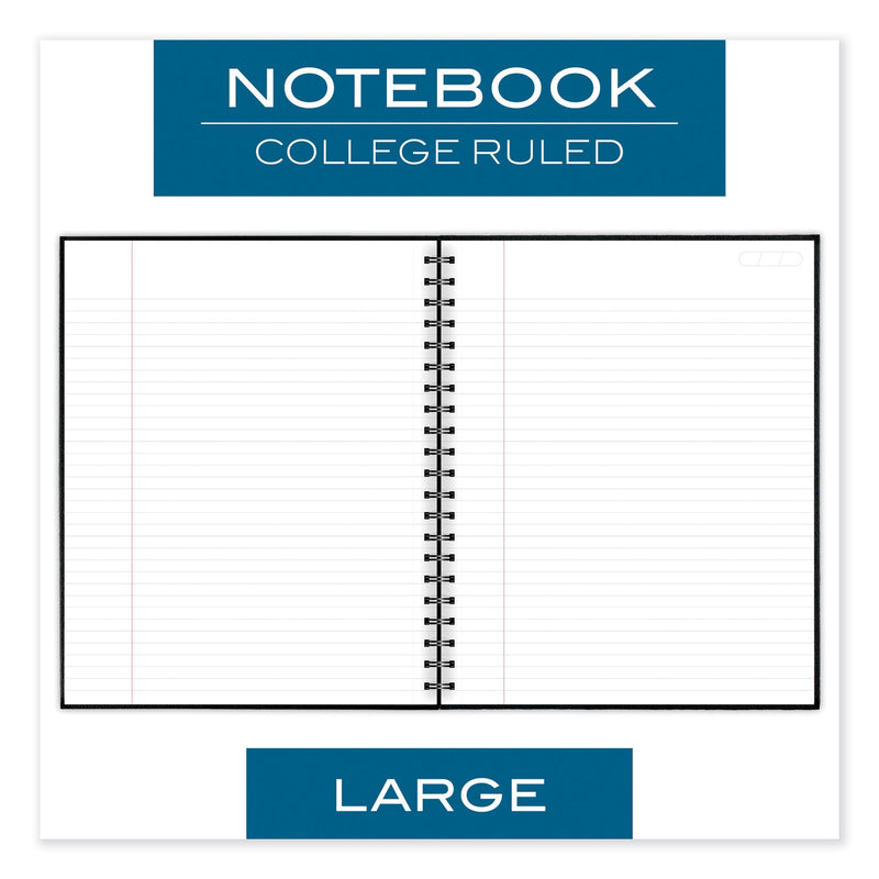 Cambridge Hardbound Notebook with Pocket, 1 Subject, Wide/Legal Rule, Black Cover, 11 x 8.5, 96 Sheets