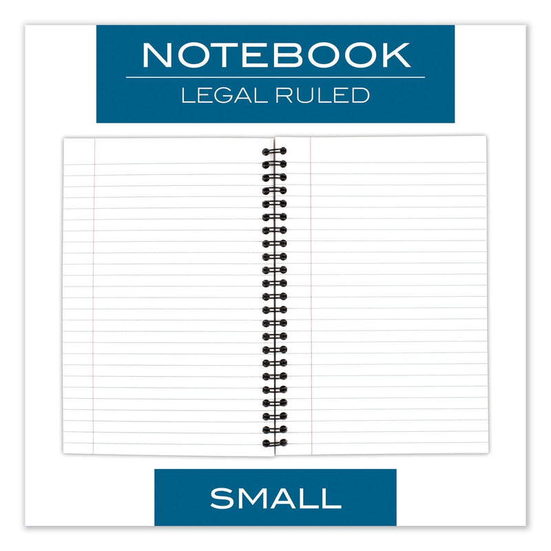 Cambridge Wirebound Business Notebook, 1 Subject, Wide/Legal Rule, Black Cover, 8 x 5, 80 Sheets