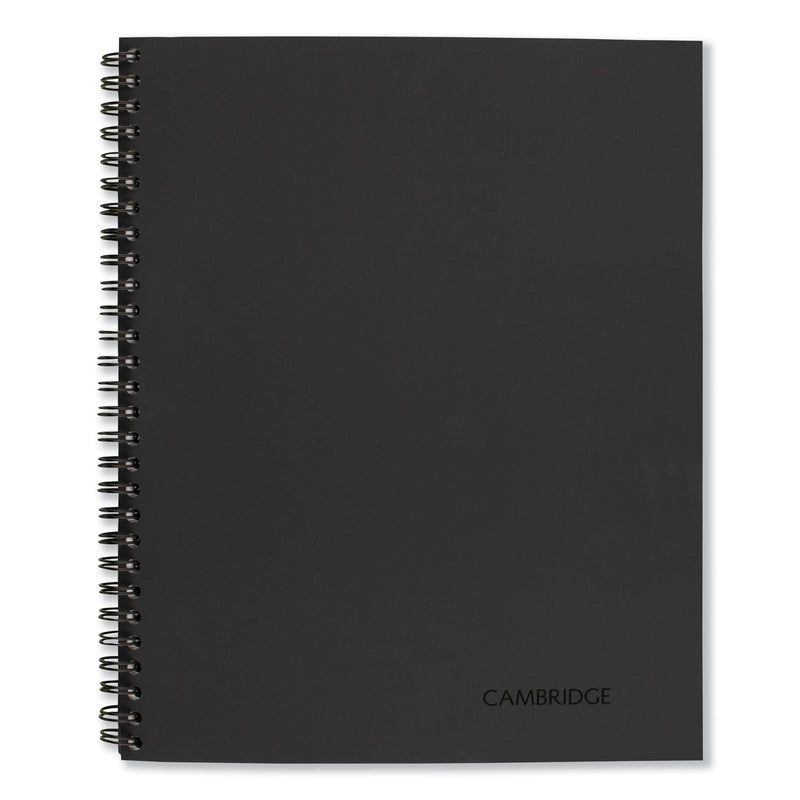 Cambridge Wirebound Business Notebook, 1 Subject, Wide/Legal Rule, Black Linen Cover, 9.5 x 6.63, 80 Sheets
