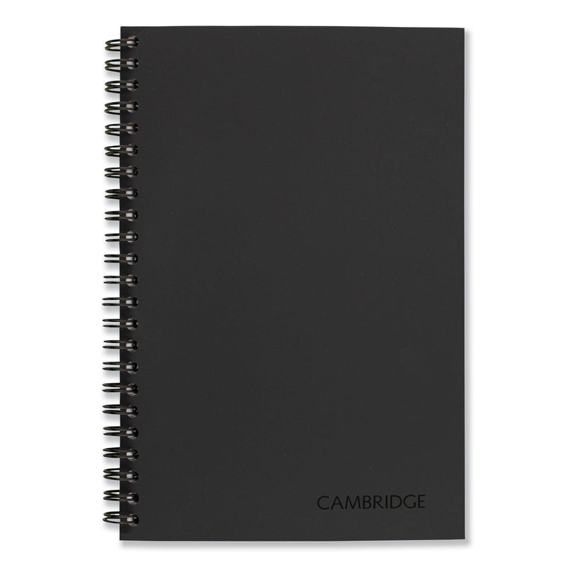 Cambridge Wirebound Business Notebook, 1 Subject, Wide/Legal Rule, Black Cover, 8 x 5, 80 Sheets