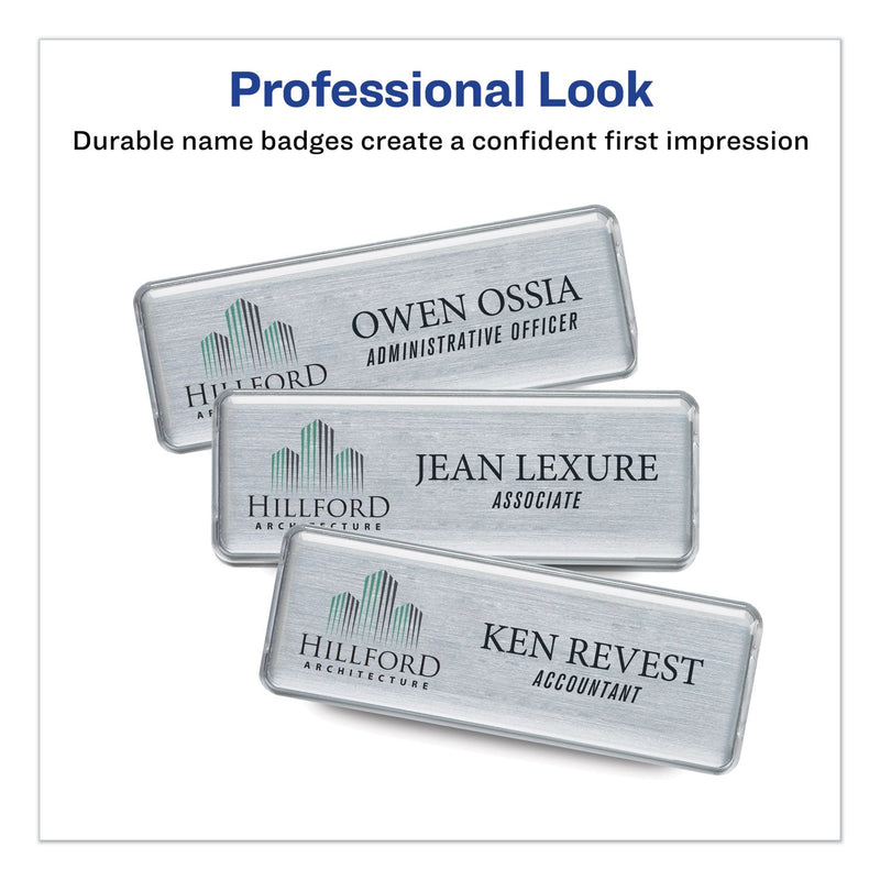 Avery The Mighty Badge Name Badge Inserts, 1 x 3, Clear, Laser, 20/Sheet, 5 Sheets/Pack