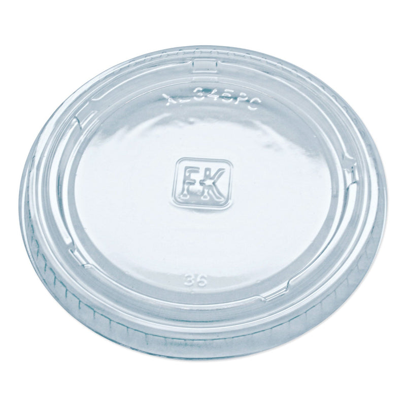 Fabri-Kal Portion Cup Lids, Fits 3.25 oz to 5.5 oz Cups, Clear, 2,500/Carton