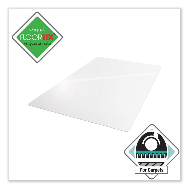 Floortex Cleartex Ultimat Polycarbonate Chair Mat for Low/Medium Pile Carpet, 48 x 53, Clear