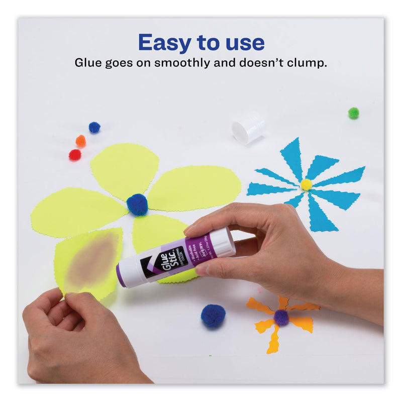 Avery Permanent Glue Stic, 1.27 oz, Applies Purple, Dries Clear