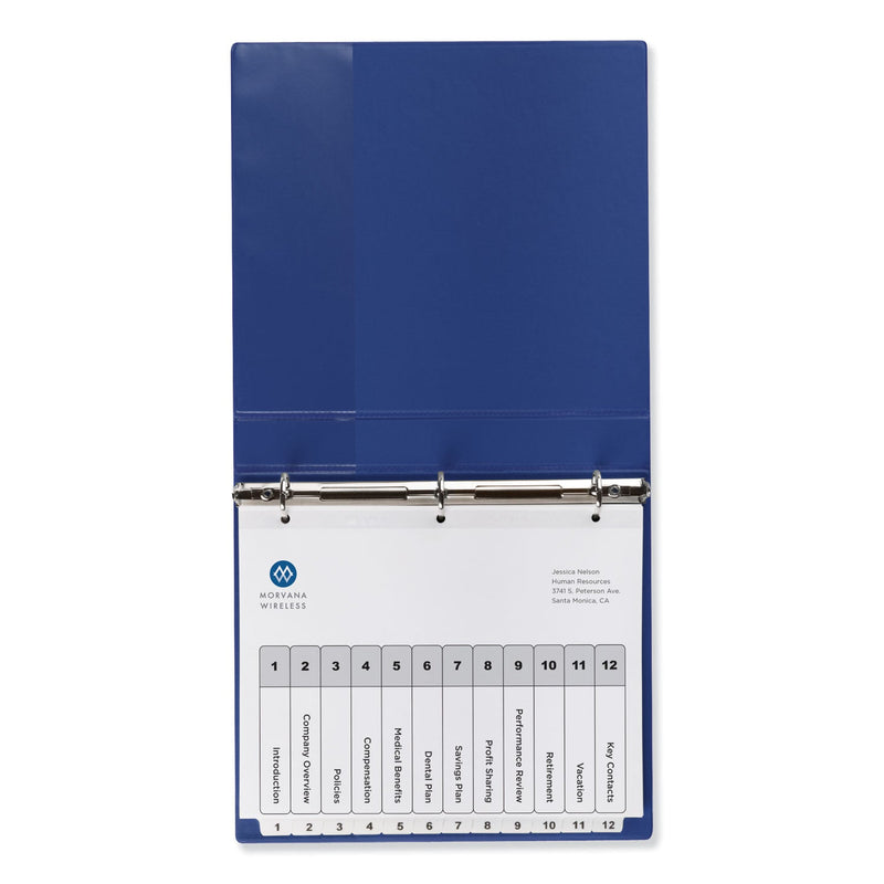 Avery Customizable TOC Ready Index Black and White Dividers, 12-Tab, 1 to 12, 11 x 8.5, 1 Set