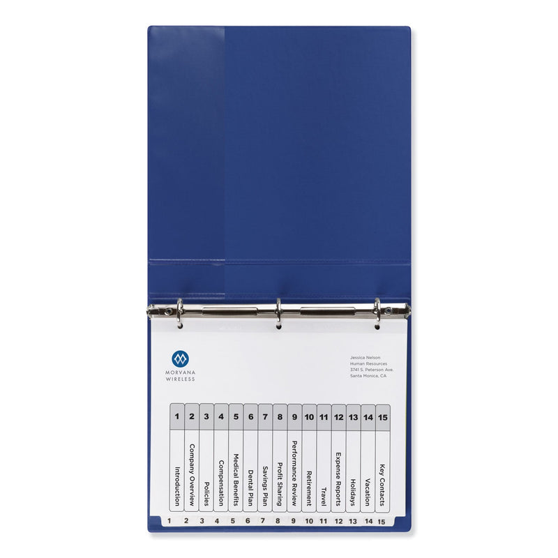 Avery Customizable TOC Ready Index Black and White Dividers, 15-Tab, 1 to 15, 11 x 8.5, 1 Set