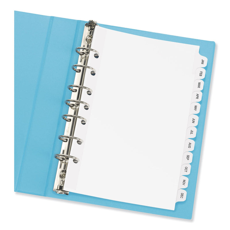 Avery Preprinted Tab Dividers, 12-Tab, Jan. to Dec., 8.5 x 5.5, White, 1 Set