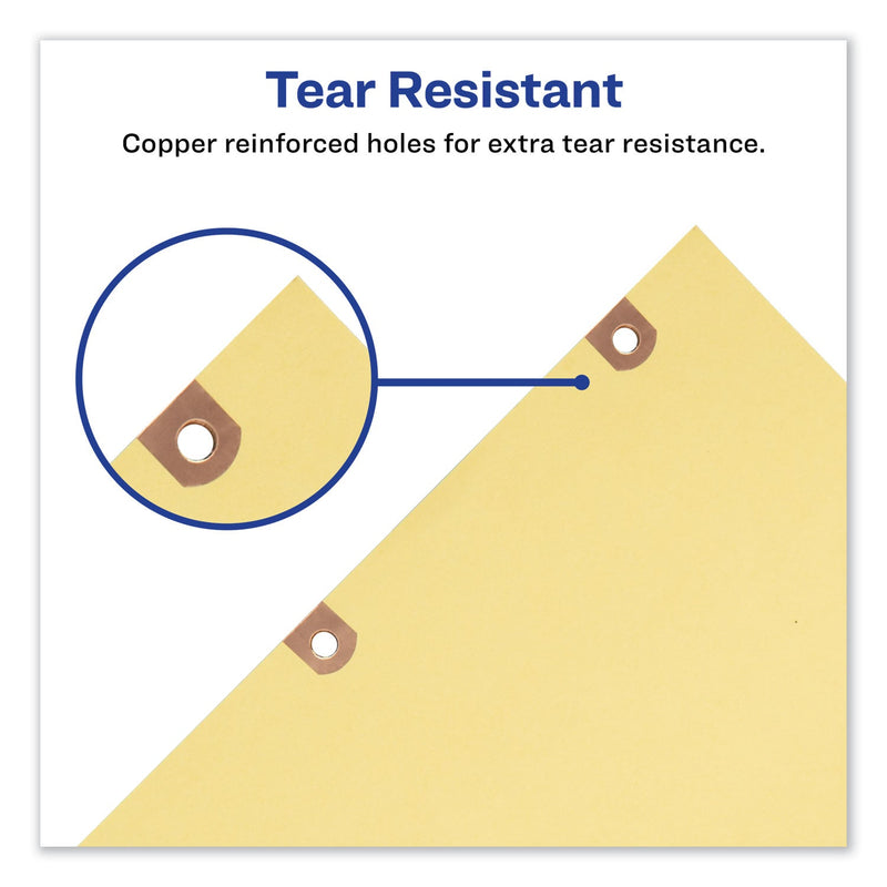 Avery Preprinted Black Leather Tab Dividers w/Copper Reinforced Holes, 31-Tab, 1 to 31, 11 x 8.5, Buff, 1 Set
