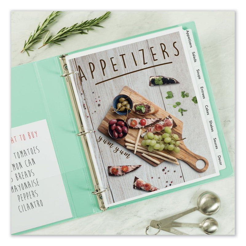 Avery Customizable Print-On Dividers, 3-Hole Punched, 8-Tab, 11 x 8.5, White, 1 Set