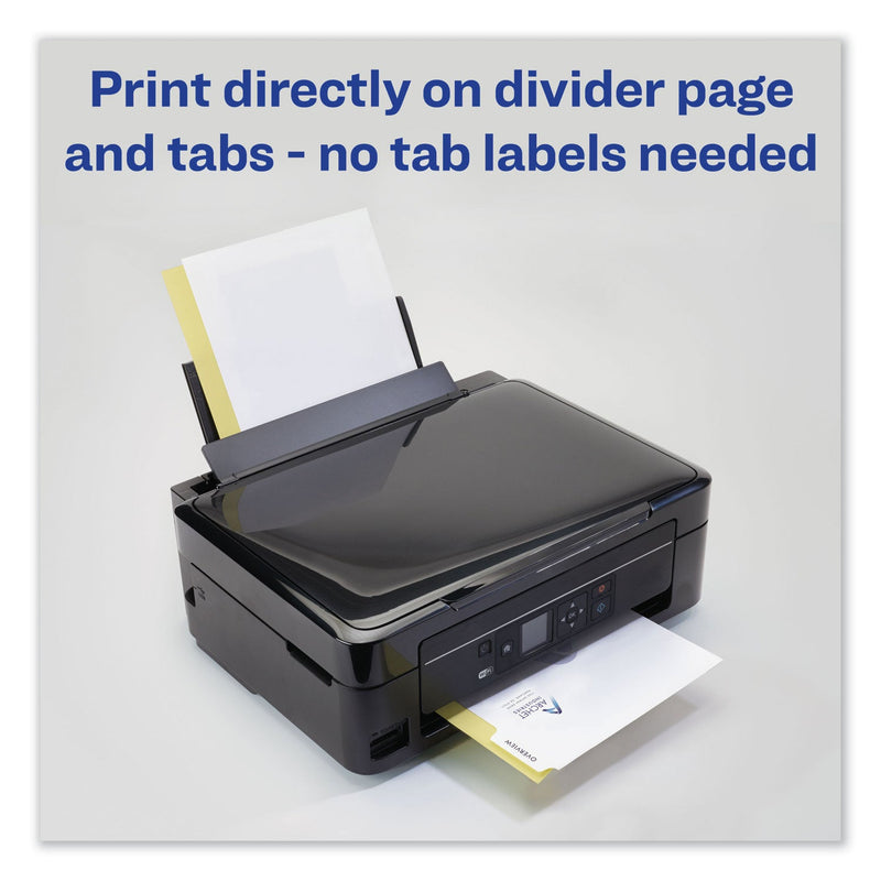 Avery Customizable Print-On Dividers, Unpunched, 5-Tab, 11 x 8.5, White, 5 Sets