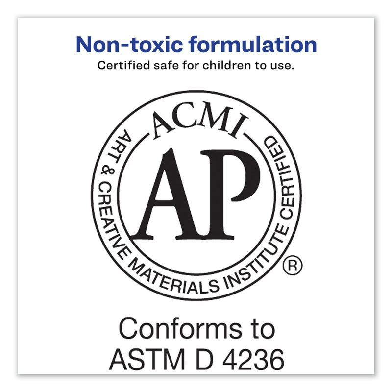 Avery Permanent Glue Stic Value Pack, 1.27 oz, Applies Purple, Dries Clear, 6/Pack