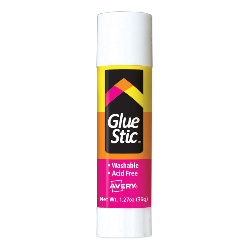 Avery Permanent Glue Stic, 1.27 oz, Applies White, Dries Clear
