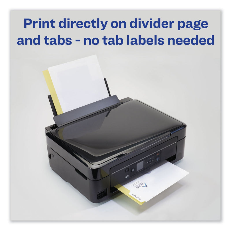 Avery Customizable Print-On Dividers, 3-Hole Punched, 8-Tab, 11 x 8.5, White, 1 Set