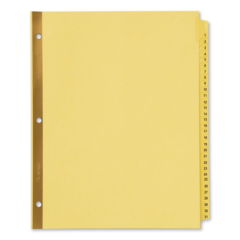 Avery Preprinted Laminated Tab Dividers with Gold Reinforced Binding Edge, 31-Tab, 1 to 31, 11 x 8.5, Buff, 1 Set