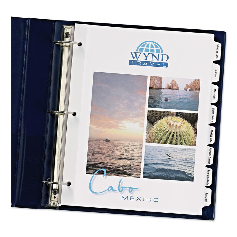 Avery Customizable Print-On Dividers, 3-Hole Punched, 8-Tab, 11 x 8.5, White, 25 Sets