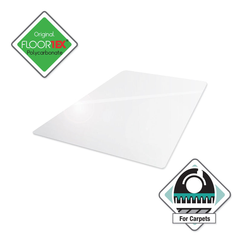 Floortex Cleartex Ultimat Polycarbonate Chair Mat for High Pile Carpets, 60 x 48, Clear