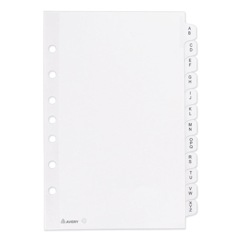 Avery Preprinted Tab Dividers, 12-Tab, A to Z, 8.5 x 5.5, White, 1 Set