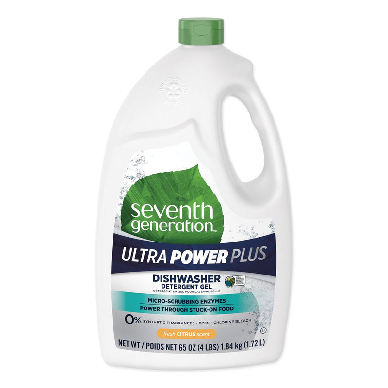 Seventh Generation Natural Auto Dishwasher Gel, Ultra Power Plus, Fresh Citrus, 65 oz Bottle, 6/CT